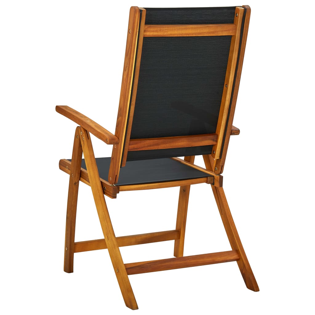 Garden chairs 6 pcs. Foldable solid wood acacia and textilene
