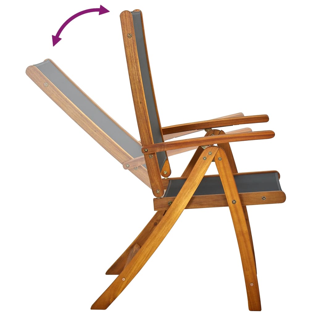 Garden chairs 6 pcs. Foldable solid wood acacia and textilene
