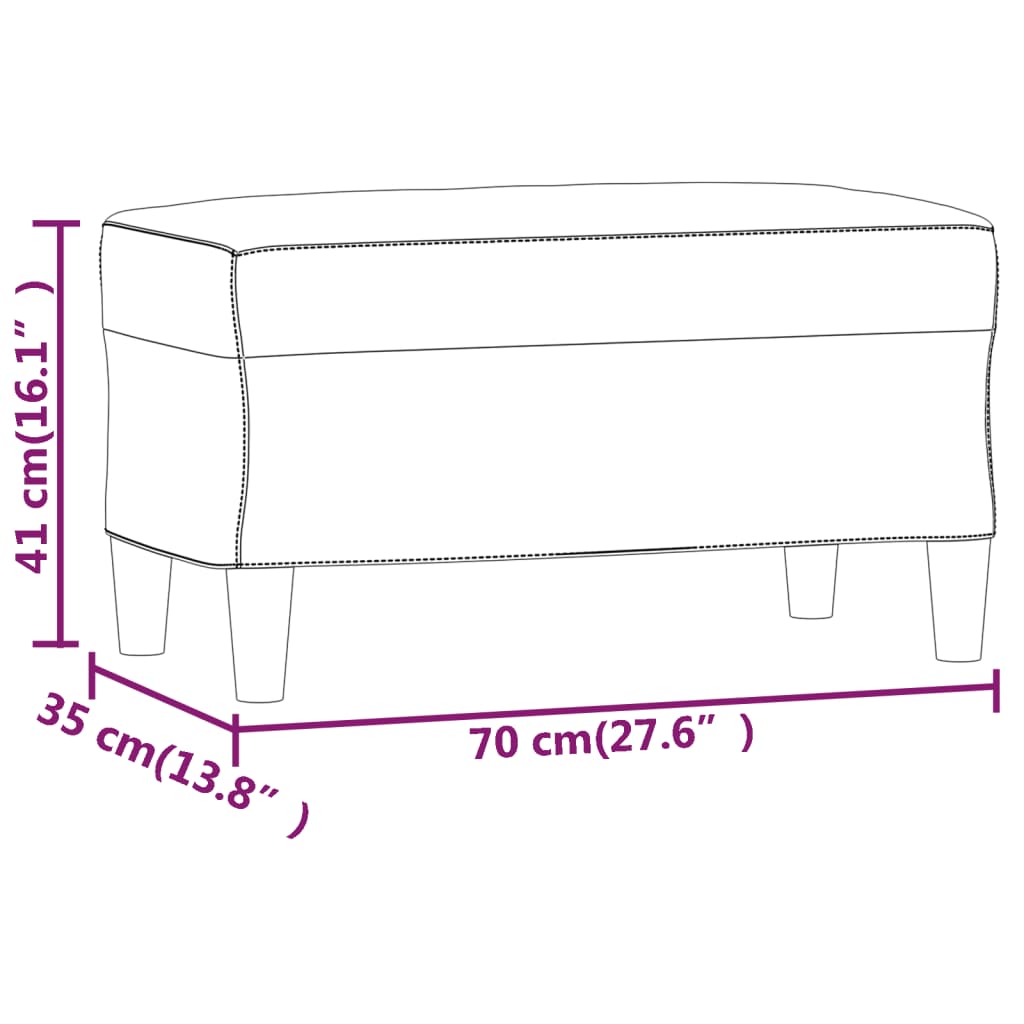 Bench cream 70x35x41 cm fabric