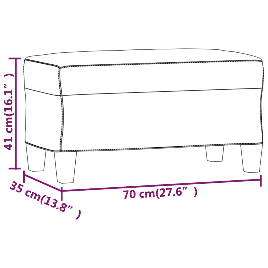 Bench dark grey 70x35x41 cm fabric