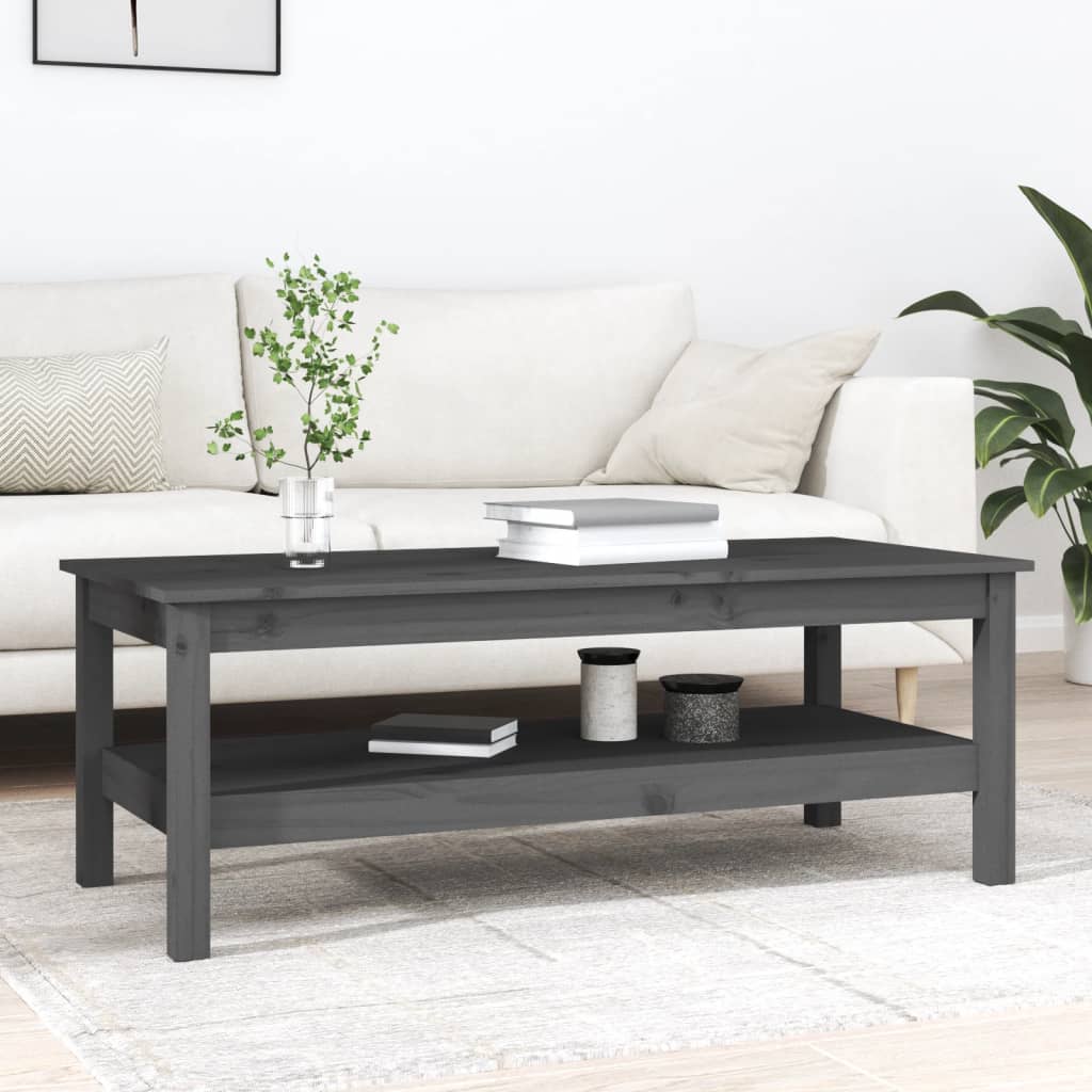 Coffee Table Grey 110x50x40 cm Solid Pine