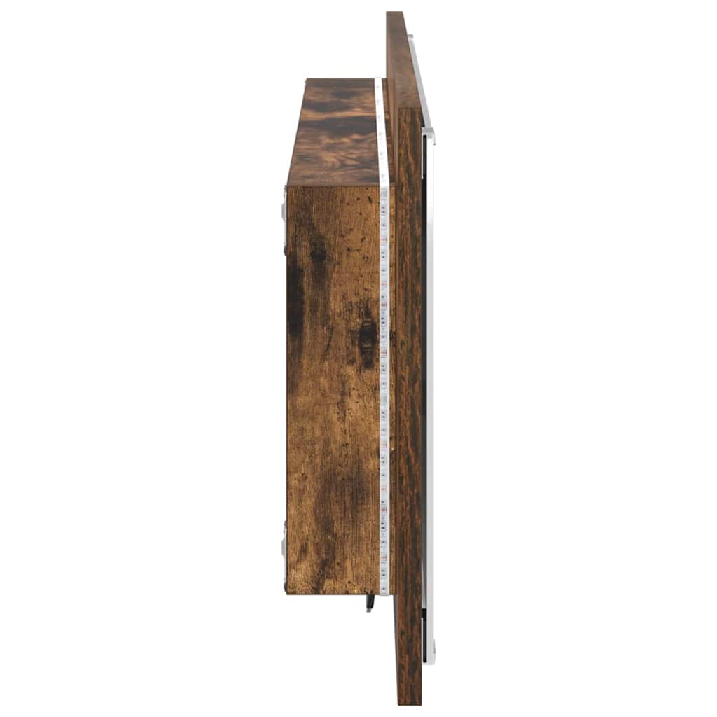 Spiegel mit Spiegel Räuchereiche 90 x 8.5 x 37 cm Holzwerkstoff