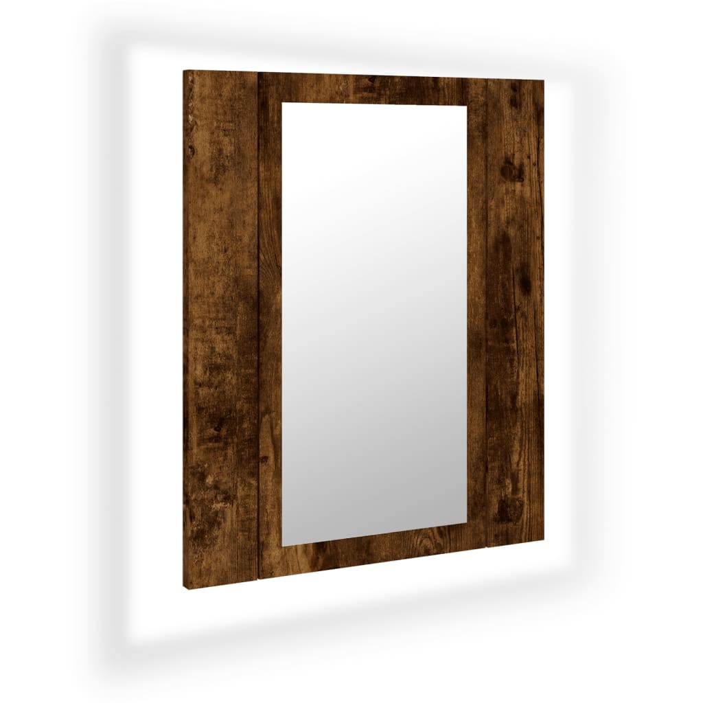 LED-Spiegelschrank Räuchereiche 40x12x45 cm Holzwerkstoff