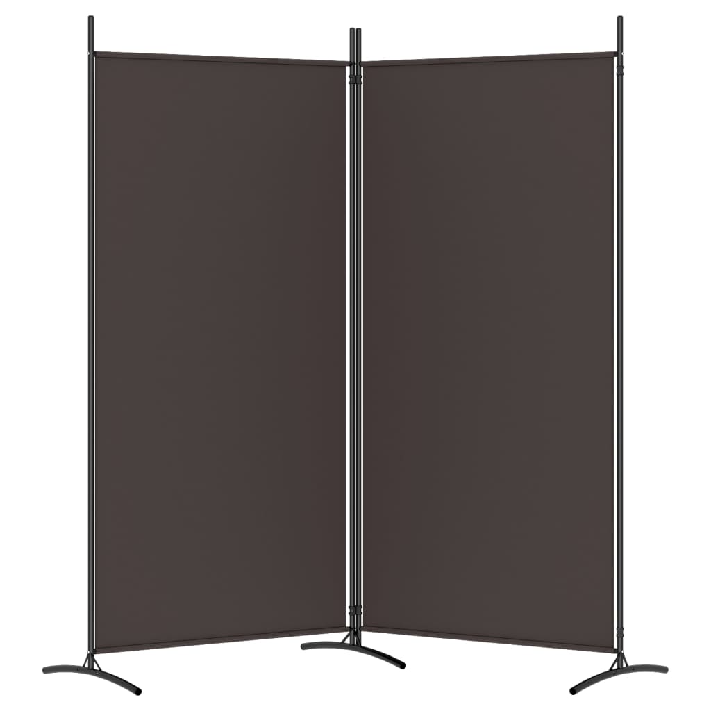 2-tlg. Paravent Braun 175x180 cm Stoff