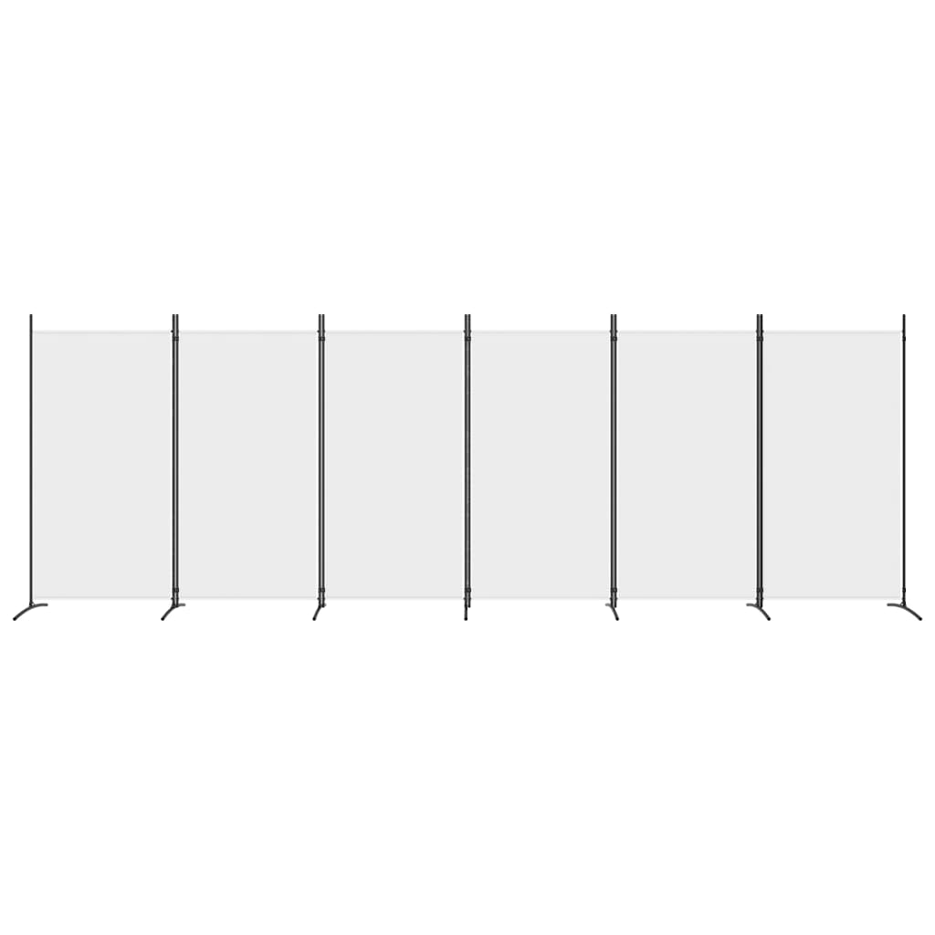 6-tlg. Paravent Weiß 520x180 cm Stoff