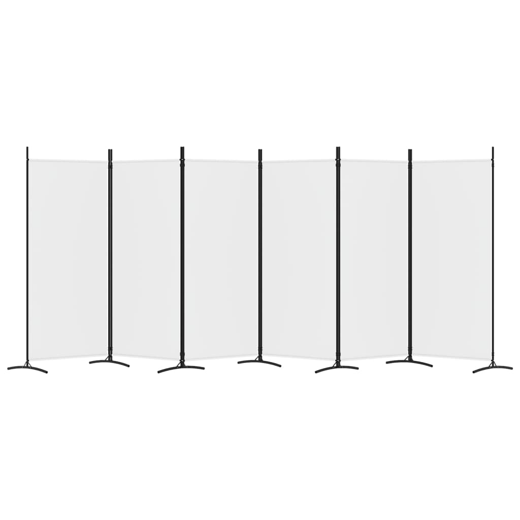 6-tlg. Paravent Weiß 520x180 cm Stoff