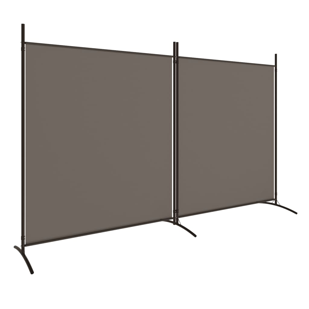 2-tlg. Paravent Anthrazit 348x180 cm Stoff