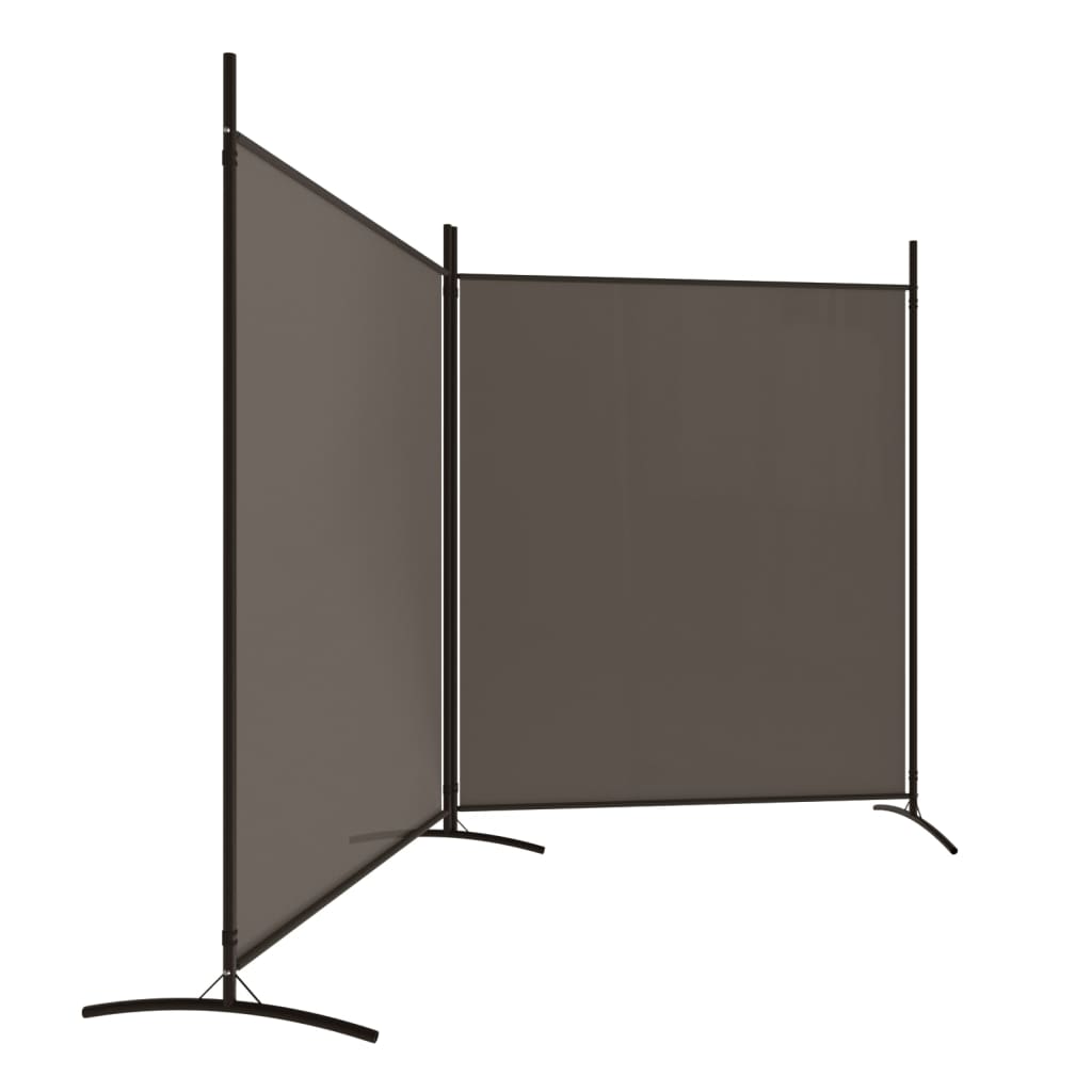 2-tlg. Paravent Anthrazit 348x180 cm Stoff
