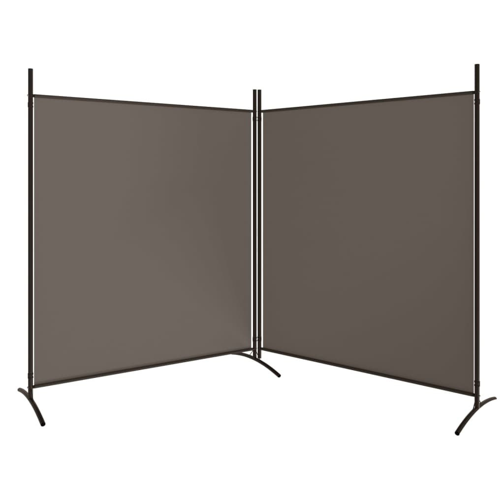 2-tlg. Paravent Anthrazit 348x180 cm Stoff