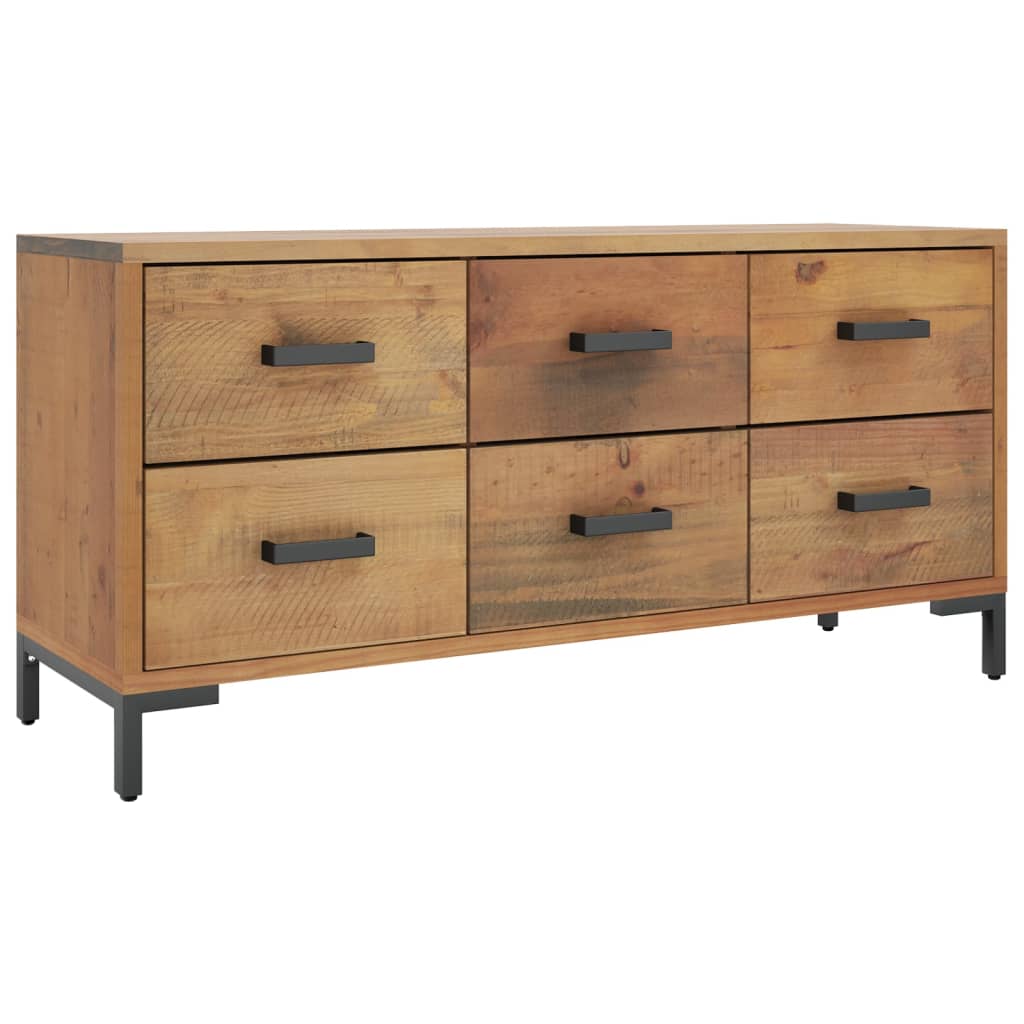 Bench with storage space brown 110x30x45 cm solid pine wood