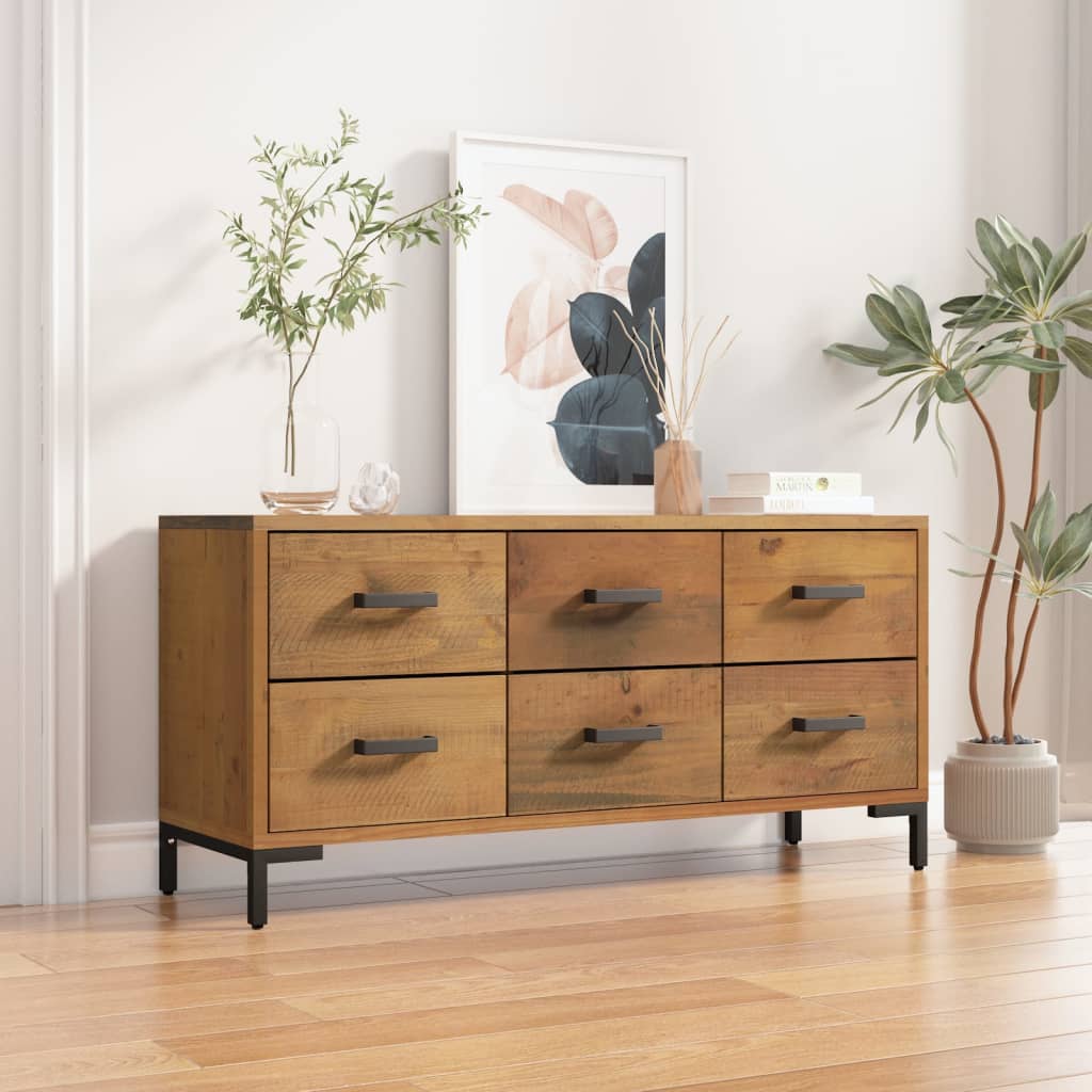 Bench with storage space brown 110x30x45 cm solid pine wood