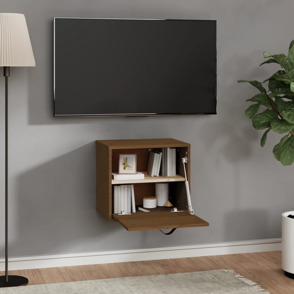 Wall Cabinet Honey Brown 40x30x35 cm Solid Pine