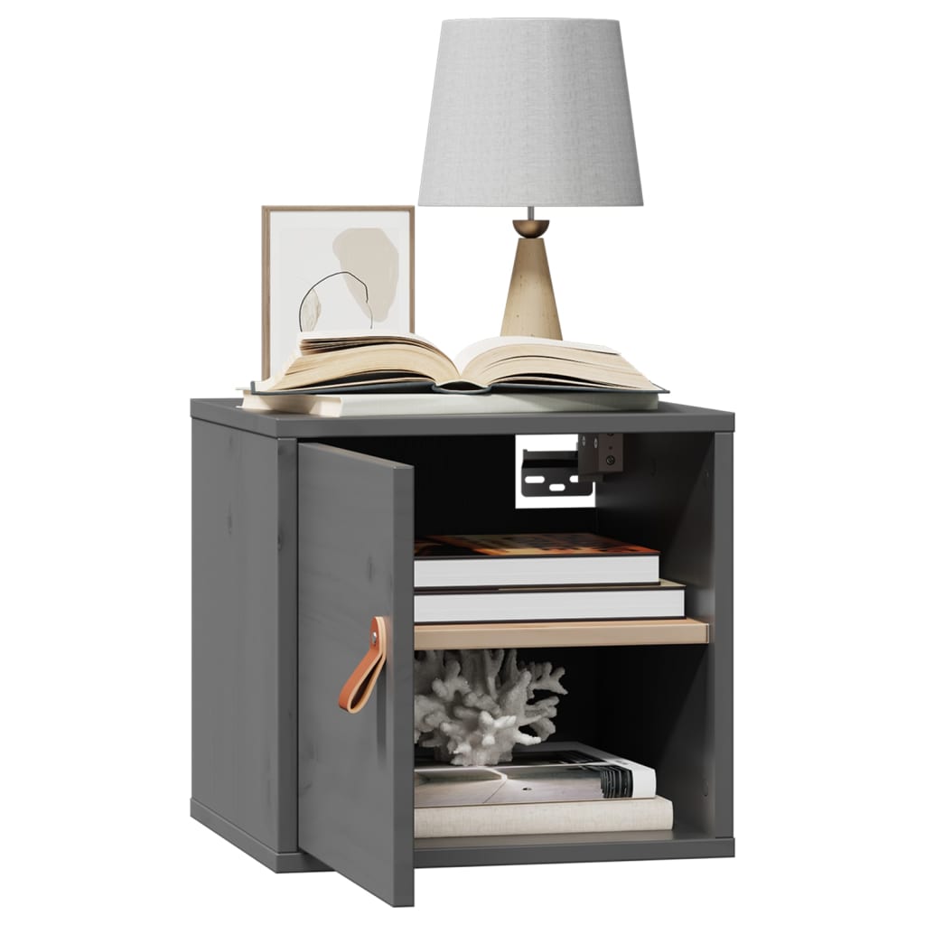 Wall Cabinets 2 pcs. Grey 31.5x30x30 cm Solid Pine