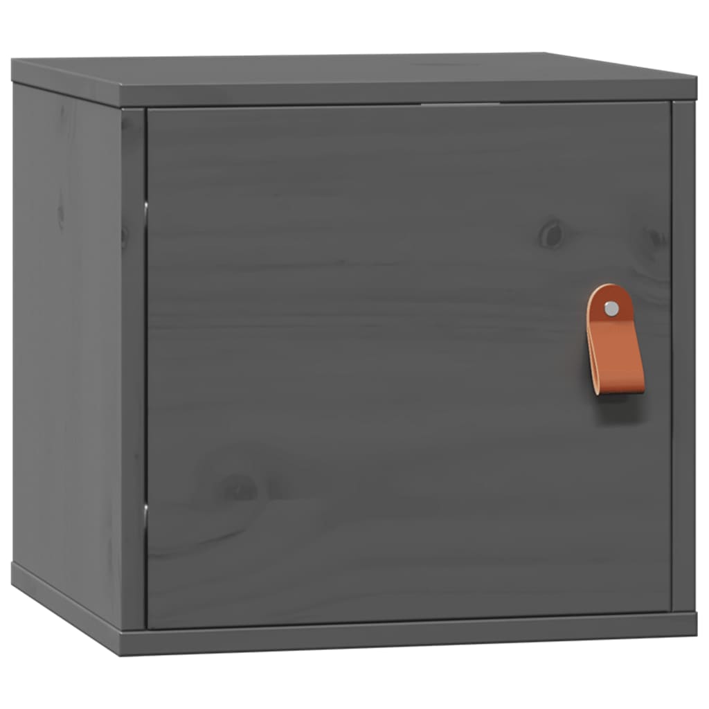 Wall Cabinets 2 pcs. Grey 31.5x30x30 cm Solid Pine