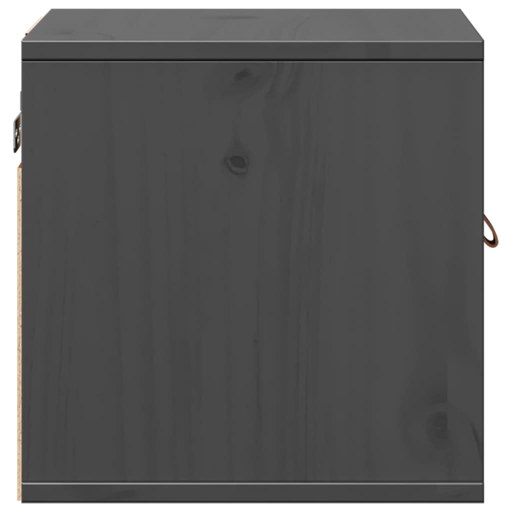Wall Cabinets 2 pcs. Grey 31.5x30x30 cm Solid Pine