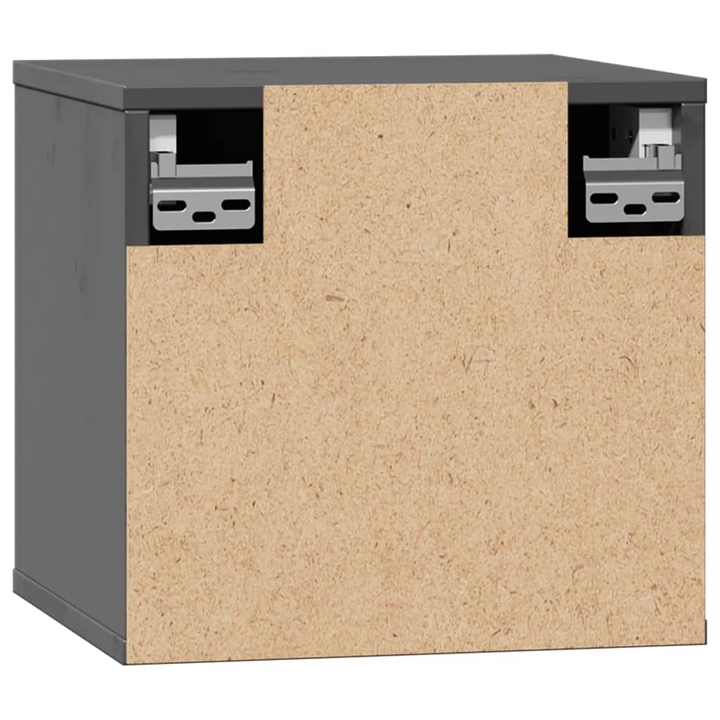 Wall Cabinets 2 pcs. Grey 31.5x30x30 cm Solid Pine