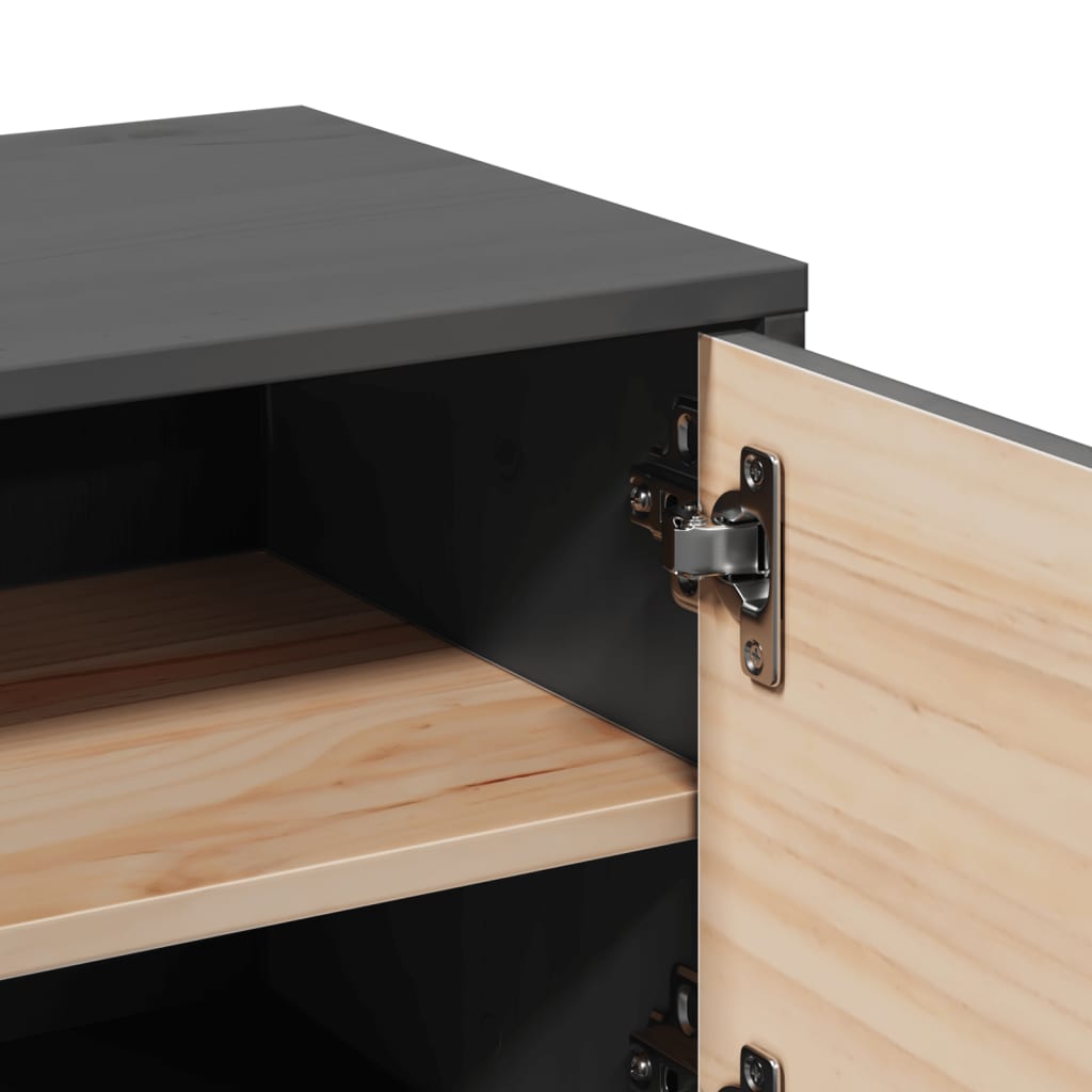 Wall Cabinets 2 pcs. Grey 31.5x30x30 cm Solid Pine