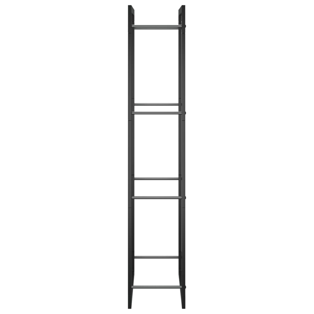 Brennholzregal Mattschwarz 50x28x132 cm Stahl