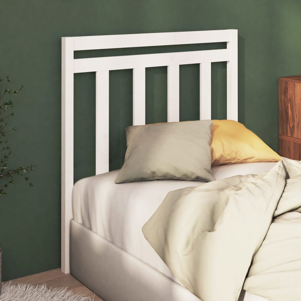 Headboard White 95x4x100 cm Solid Pine
