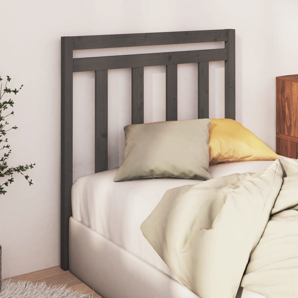 Headboard Grey 95x4x100 cm Solid Pine