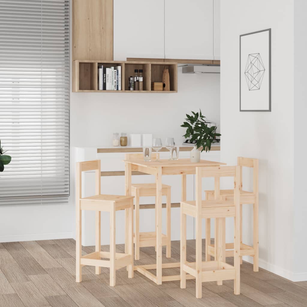 5-piece bar set made of solid pine
