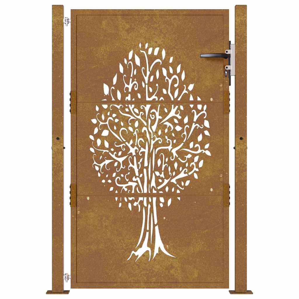 Gartentor 105x155 cm Cortenstahl Baum-Design