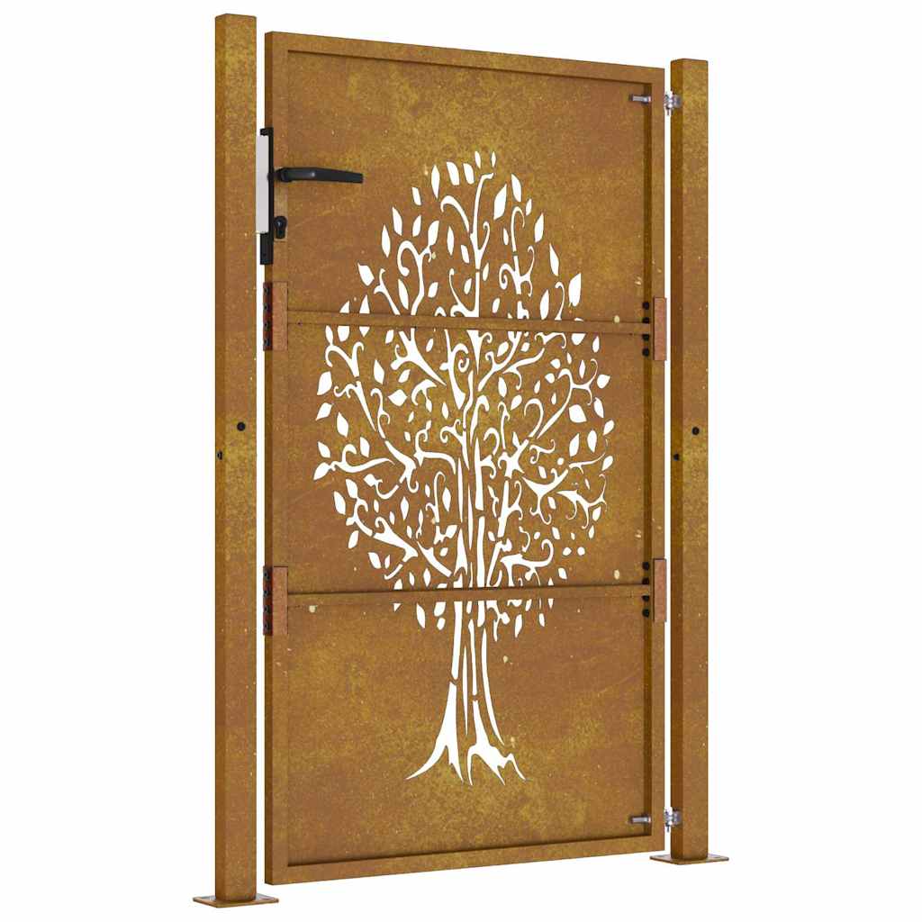 Gartentor 105x155 cm Cortenstahl Baum-Design