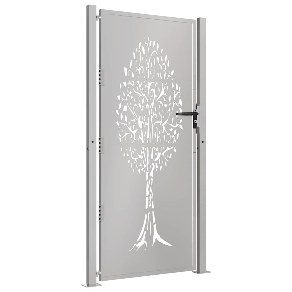 Gartentor 105x205 cm Cortenstahl Baum-Design