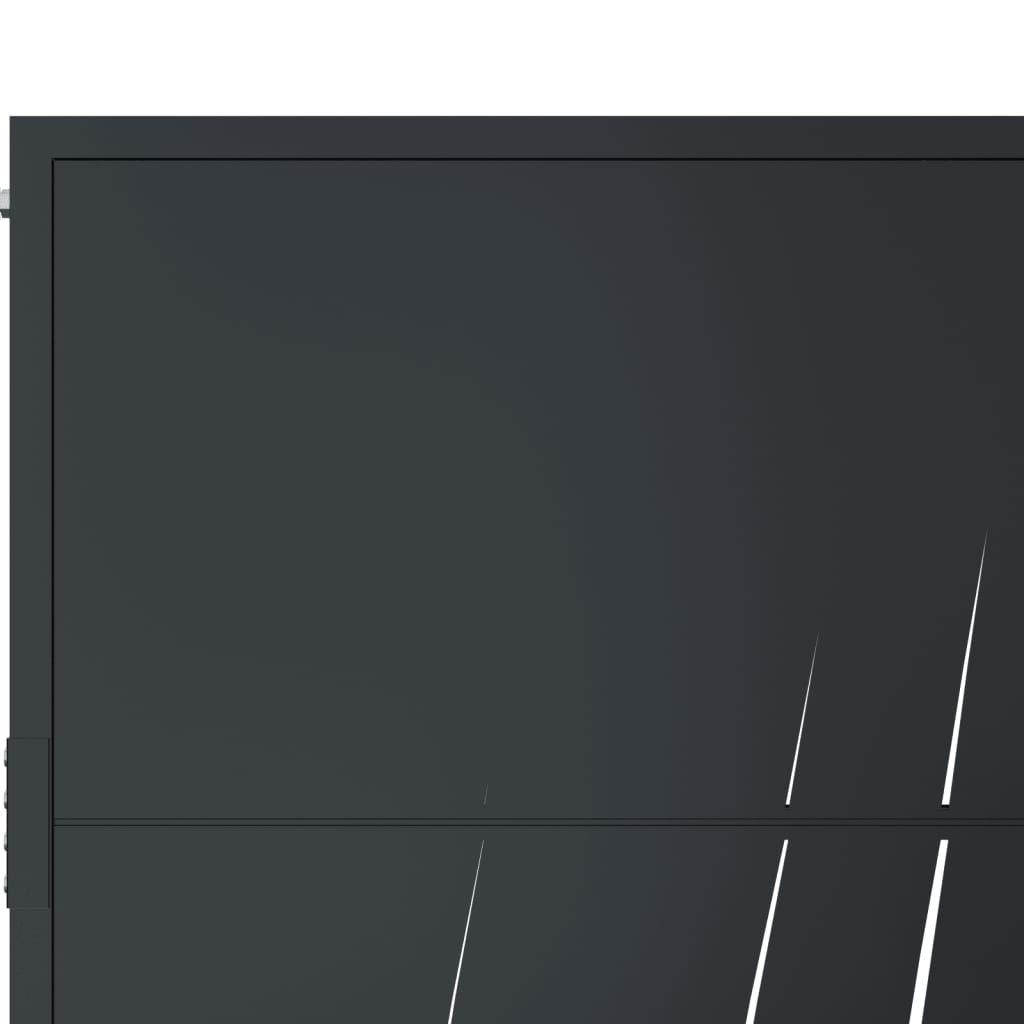 Gartentor Anthrazit 105x205 cm Stahl Gras-Design