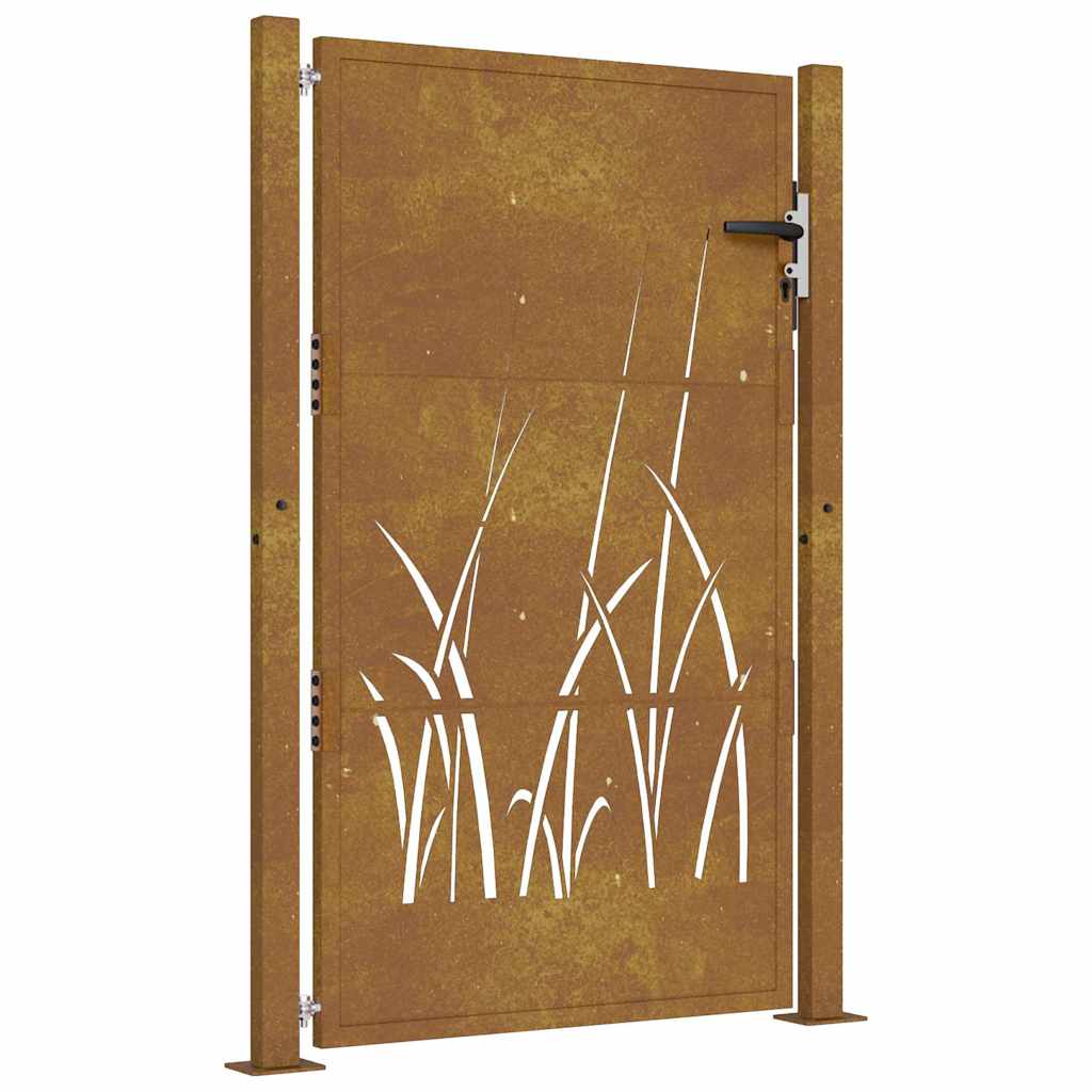 Gartentor 105x130 cm Cortenstahl Gras-Design