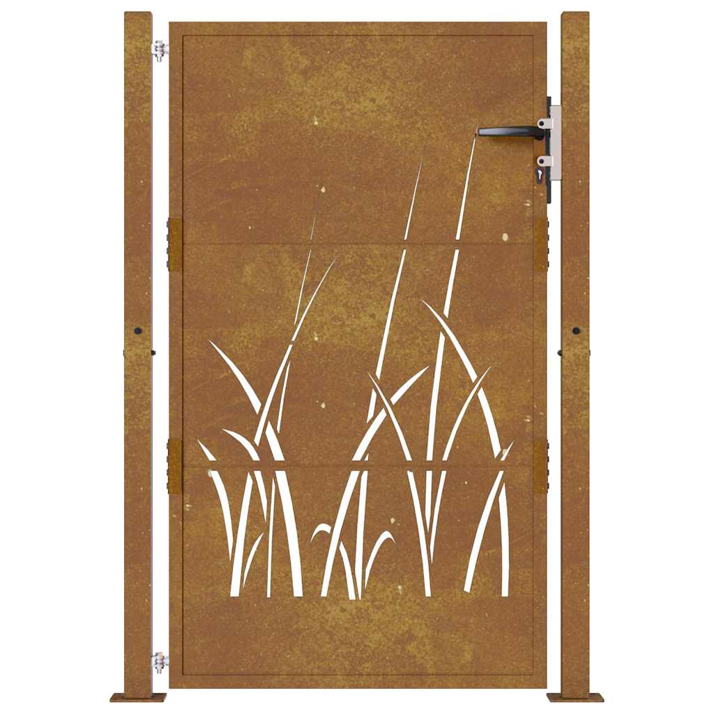 Gartentor 105x130 cm Cortenstahl Gras-Design