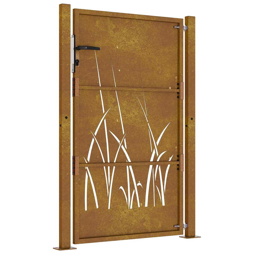 Gartentor 105x130 cm Cortenstahl Gras-Design