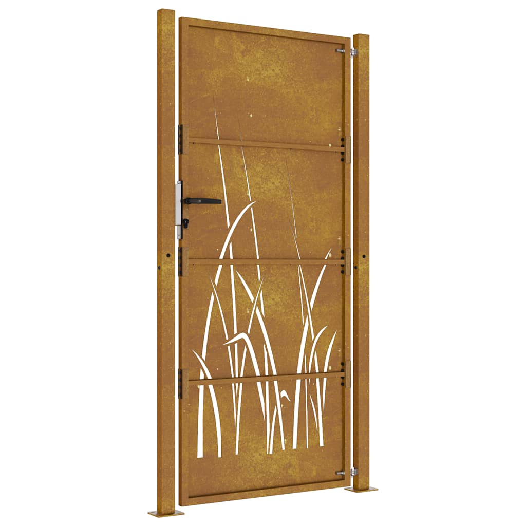 Gartentor 105x180 cm Cortenstahl Gras-Design