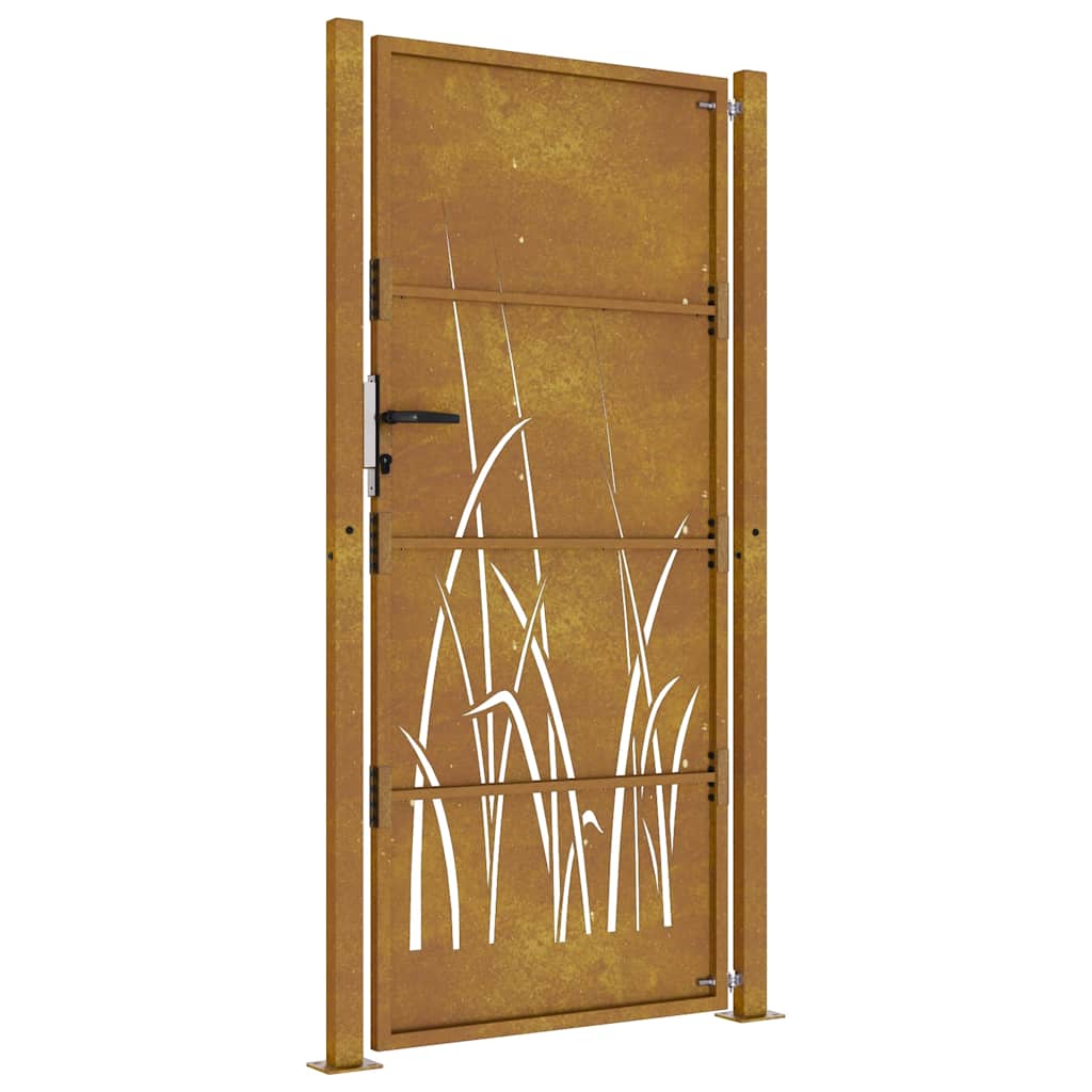 Gartentor 105x205 cm Cortenstahl Gras-Design