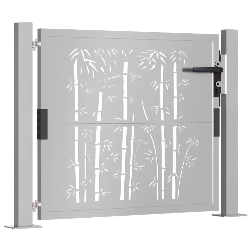 Garden gate 105x80 cm Corten steel bamboo design