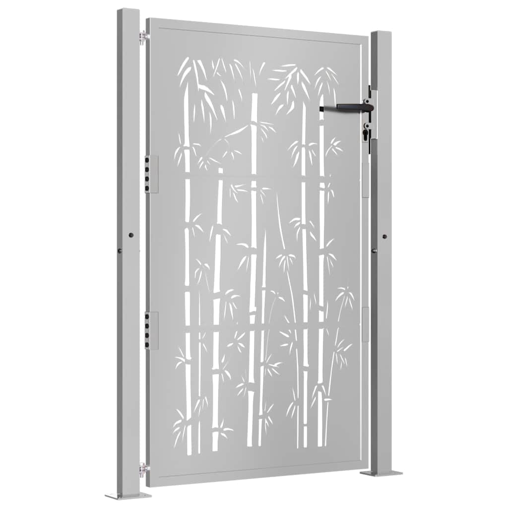 Gartentor 105x130 cm Cortenstahl Bambus-Design
