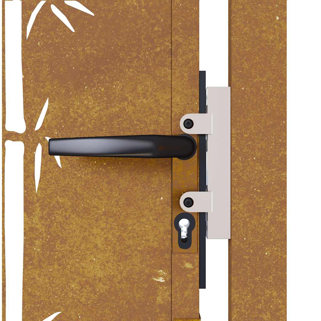 Gartentor 105x130 cm Cortenstahl Bambus-Design