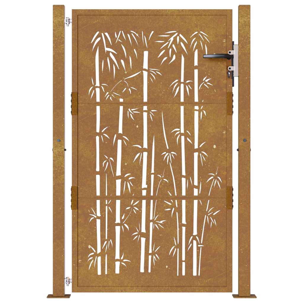 Gartentor 105x155 cm Cortenstahl Bambus-Design