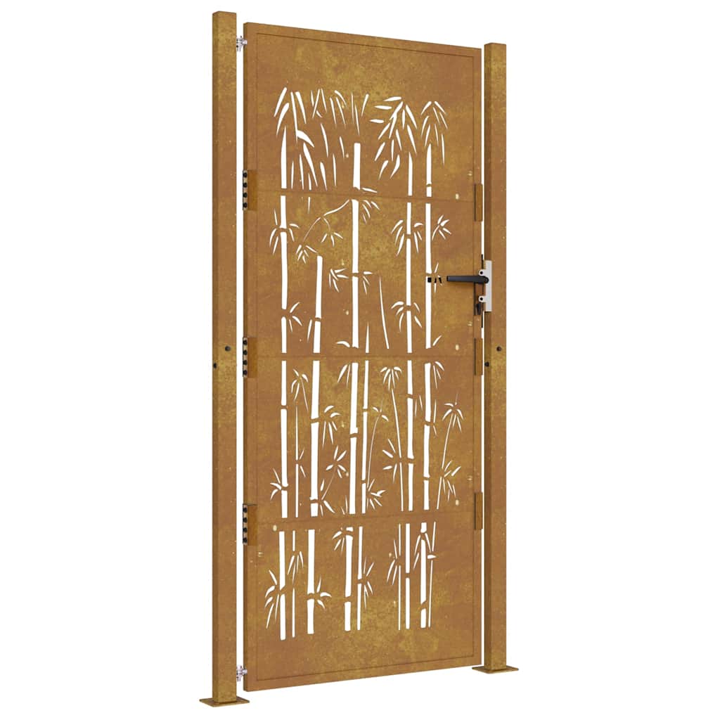 Gartentor 105x205 cm Cortenstahl Bambus-Design