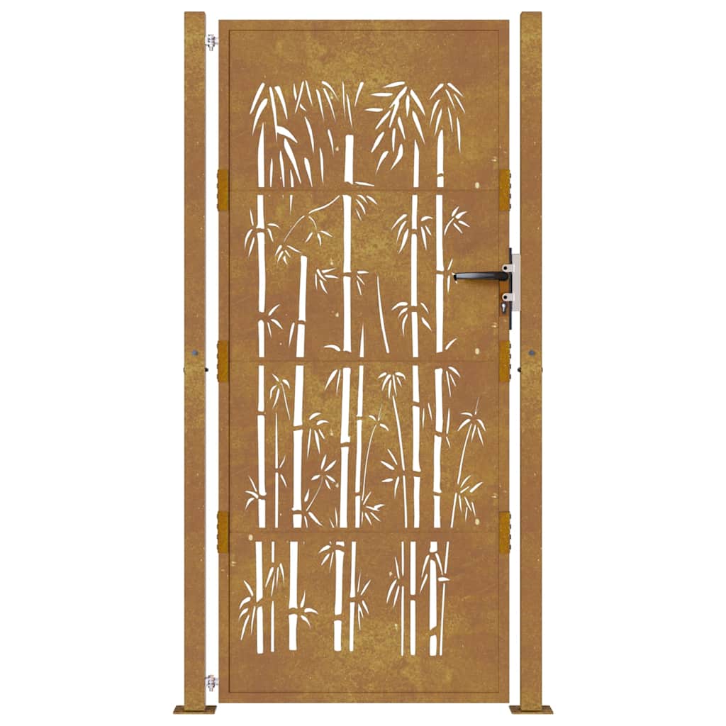 Gartentor 105x205 cm Cortenstahl Bambus-Design