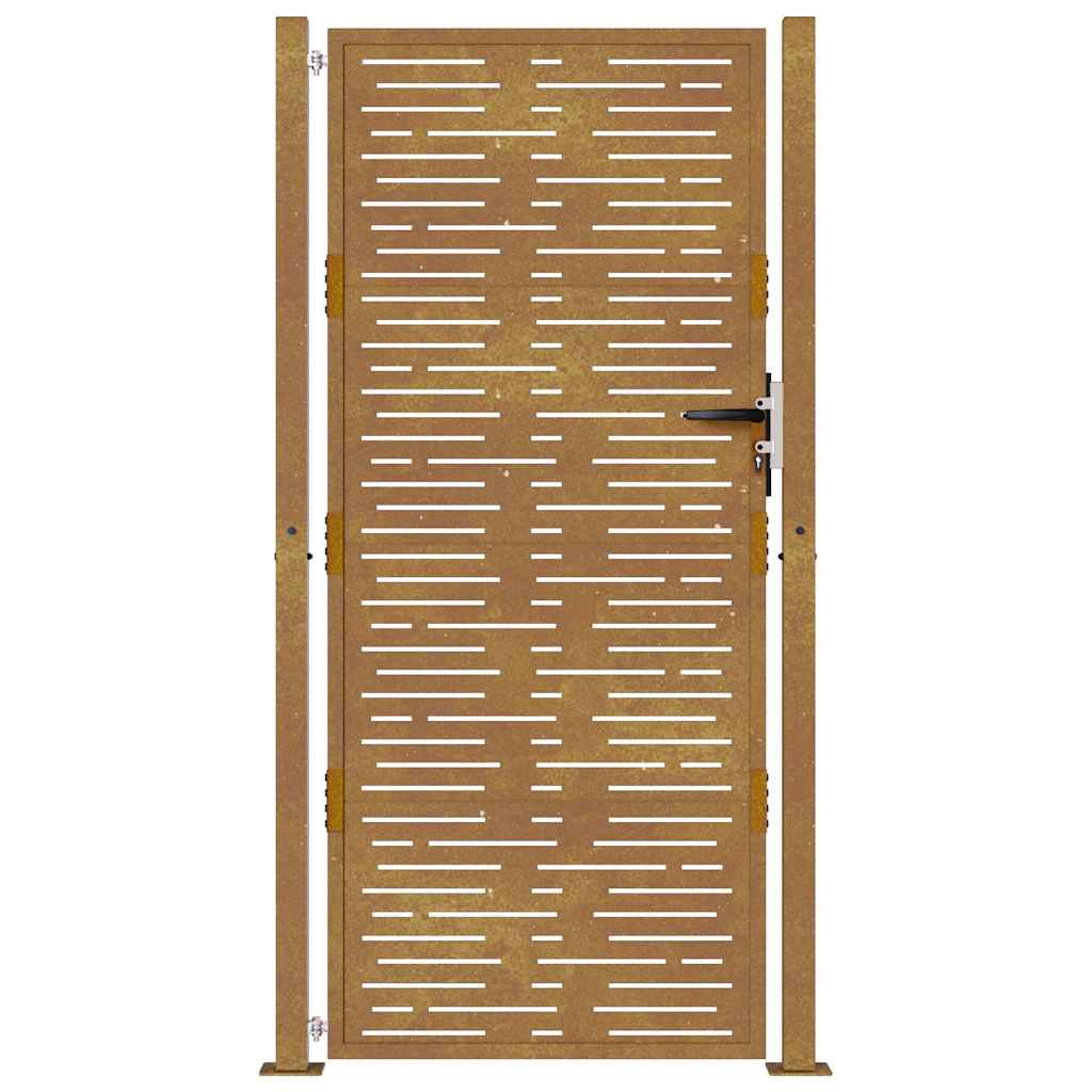 Gartentor 105x205 cm Cortenstahl Quadratisches Design