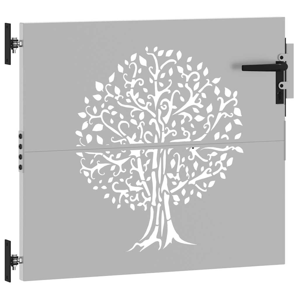 Gartentor 85x100 cm Cortenstahl Baum-Design