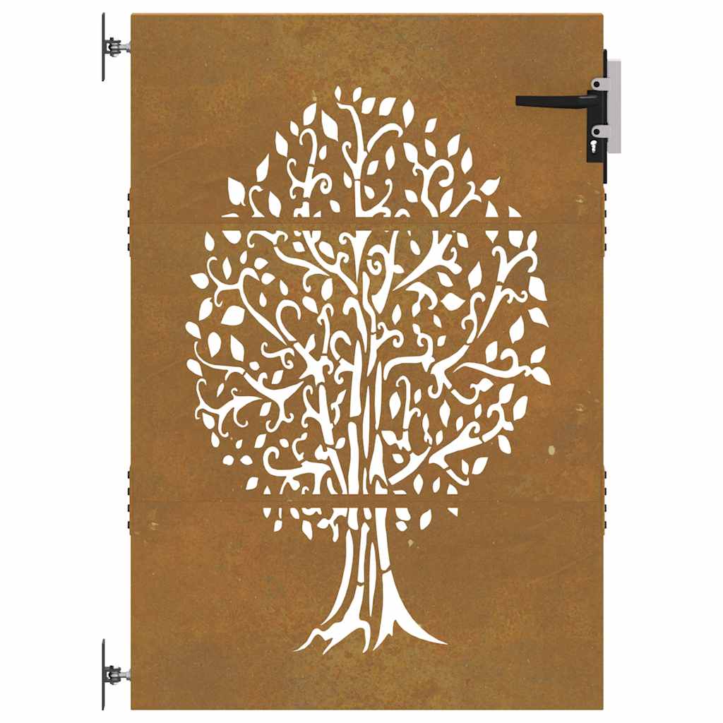 Gartentor 85x125 cm Cortenstahl Baum-Design