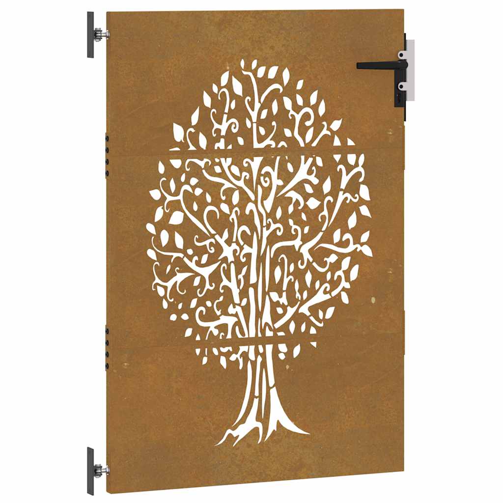 Gartentor 85x125 cm Cortenstahl Baum-Design