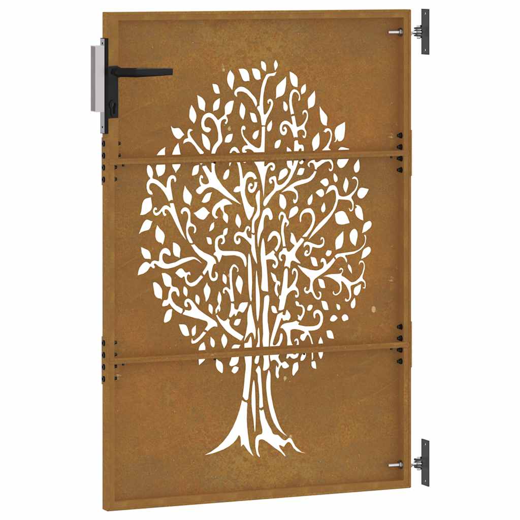 Gartentor 85x125 cm Cortenstahl Baum-Design
