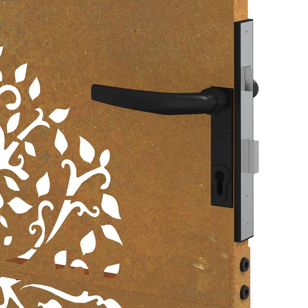 Gartentor 85x125 cm Cortenstahl Baum-Design
