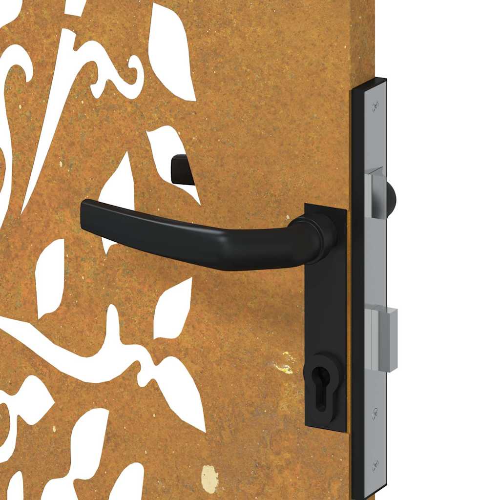 Gartentor 85x175 cm Cortenstahl Baum-Design