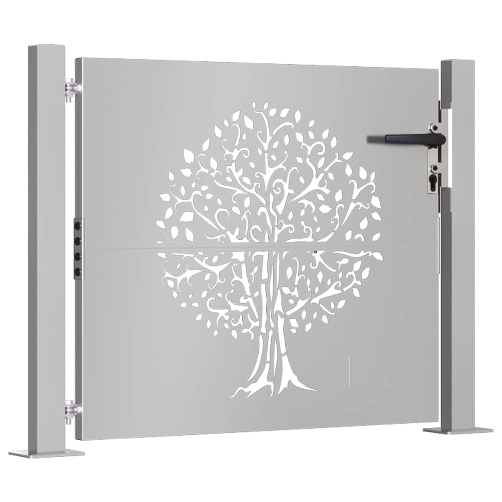 Gartentor 105x80 cm Cortenstahl Baum-Design