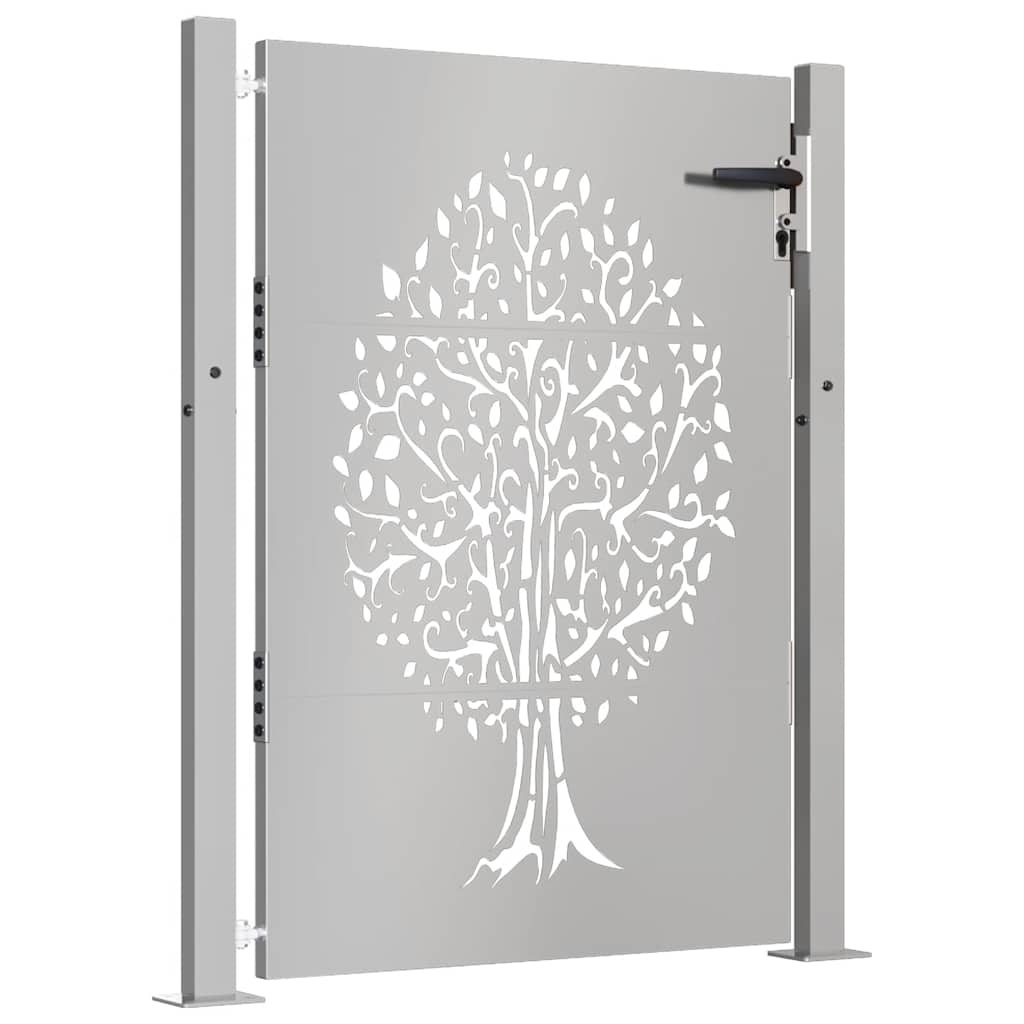 Gartentor 105x130 cm Cortenstahl Baum-Design