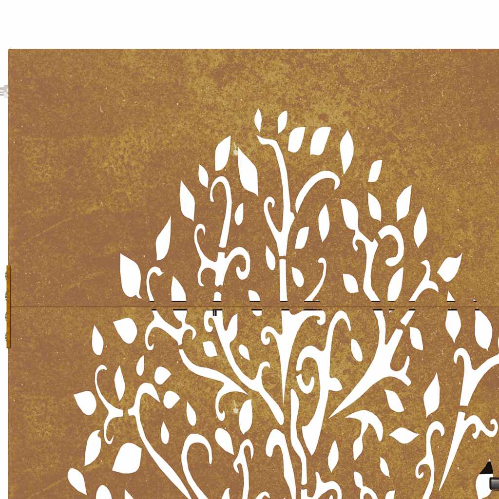 Gartentor 105x130 cm Cortenstahl Baum-Design